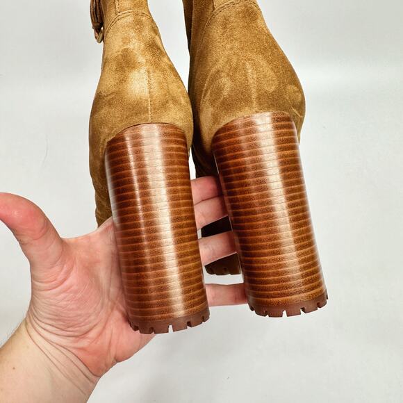 NWT Veronica Beard Hannigan Lug Sole Suede Hazelwood Buckle Boots Booties 11 - Picture 7 of 15